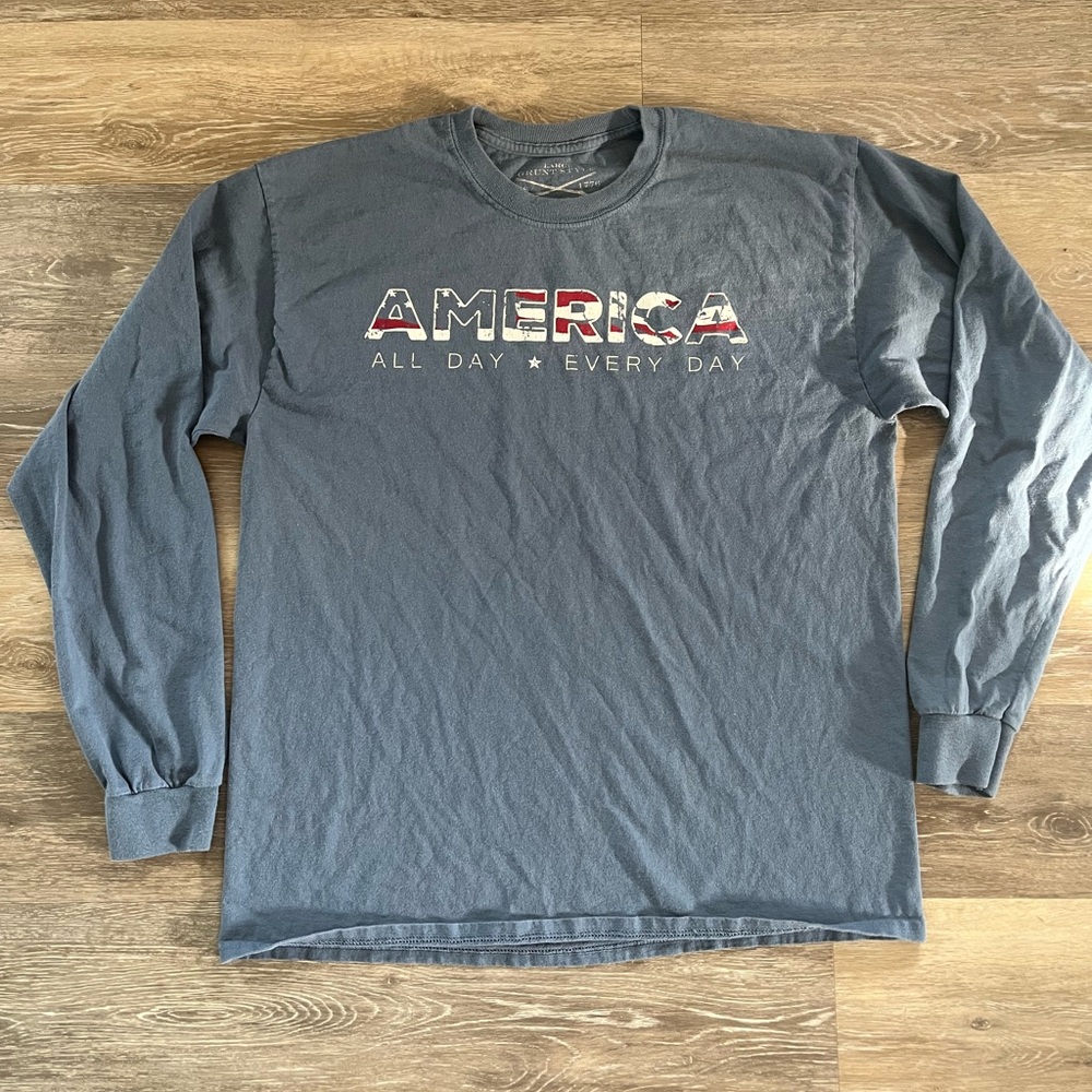 Grunt Style Charcoal Long Sleeve 'America' Tee